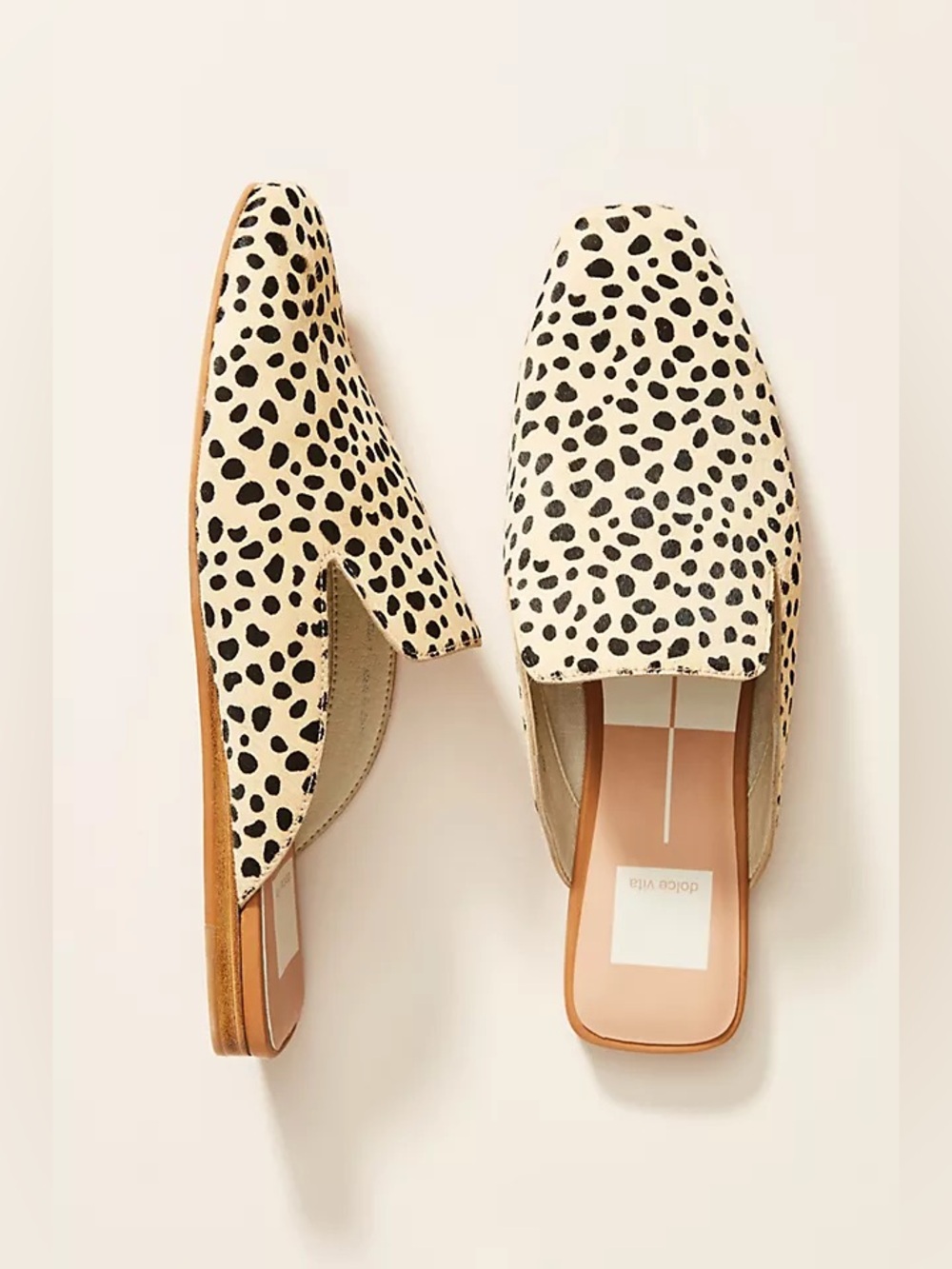 Dolce Vita Calf Skin Cheetah Print Mules